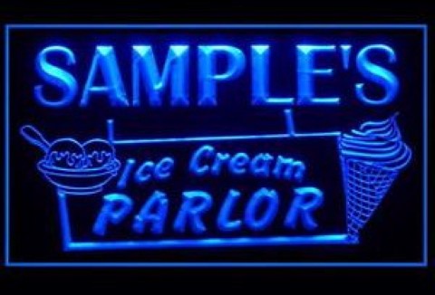 Ice Cream Parlor Custom Name LED Neon Sign